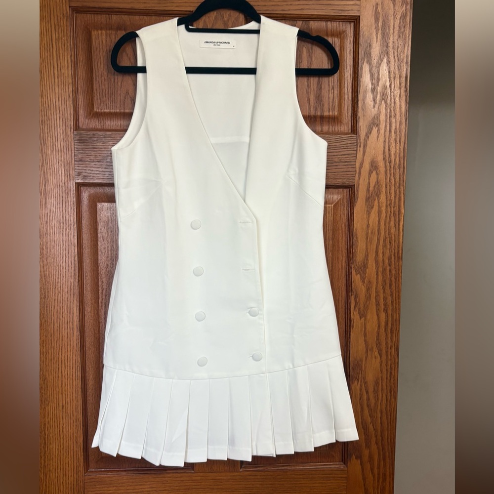 Amanda Uprichard Ivory V-Neck Dress